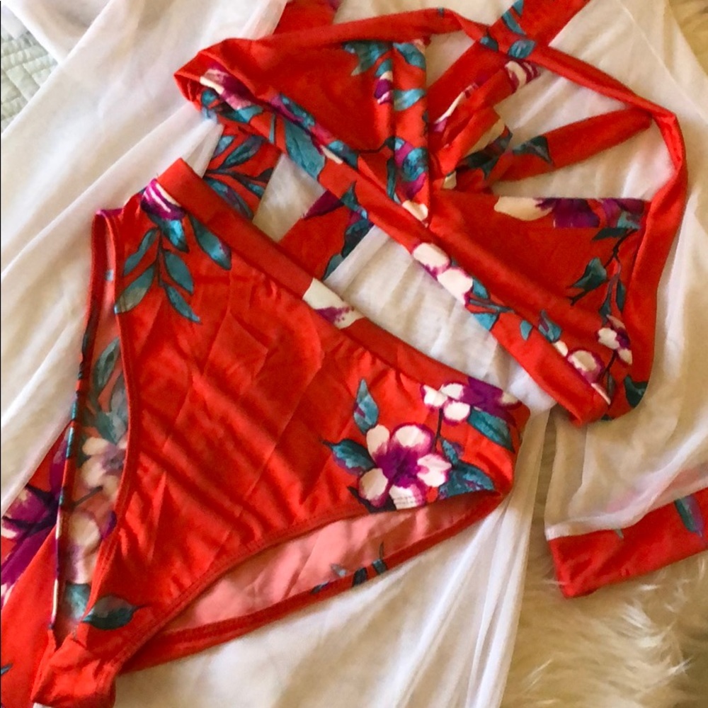 3 PIECE SWIM SET, KIMONO & BIKINI - Picture 4 of 8